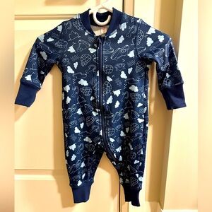Kombi Baby Base Layer Blue Winter Ultra Fleece Onesie Size 9- 18 Months